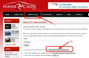 Register account to sell your car