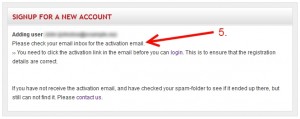 Check your emails for activation link