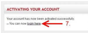 Activation link clicked and account activated